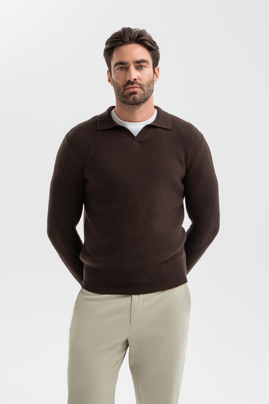 Джемпер поло из шерсти и кашемира