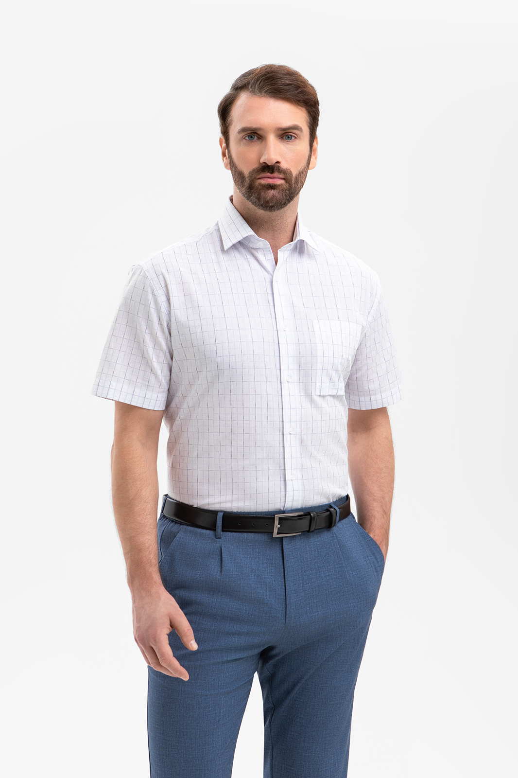 Сорочка с коротким рукавом из австрийской хлопковой ткани Getzner