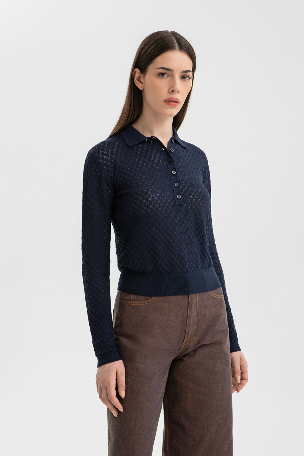 Джемпер поло из хлопка Пима