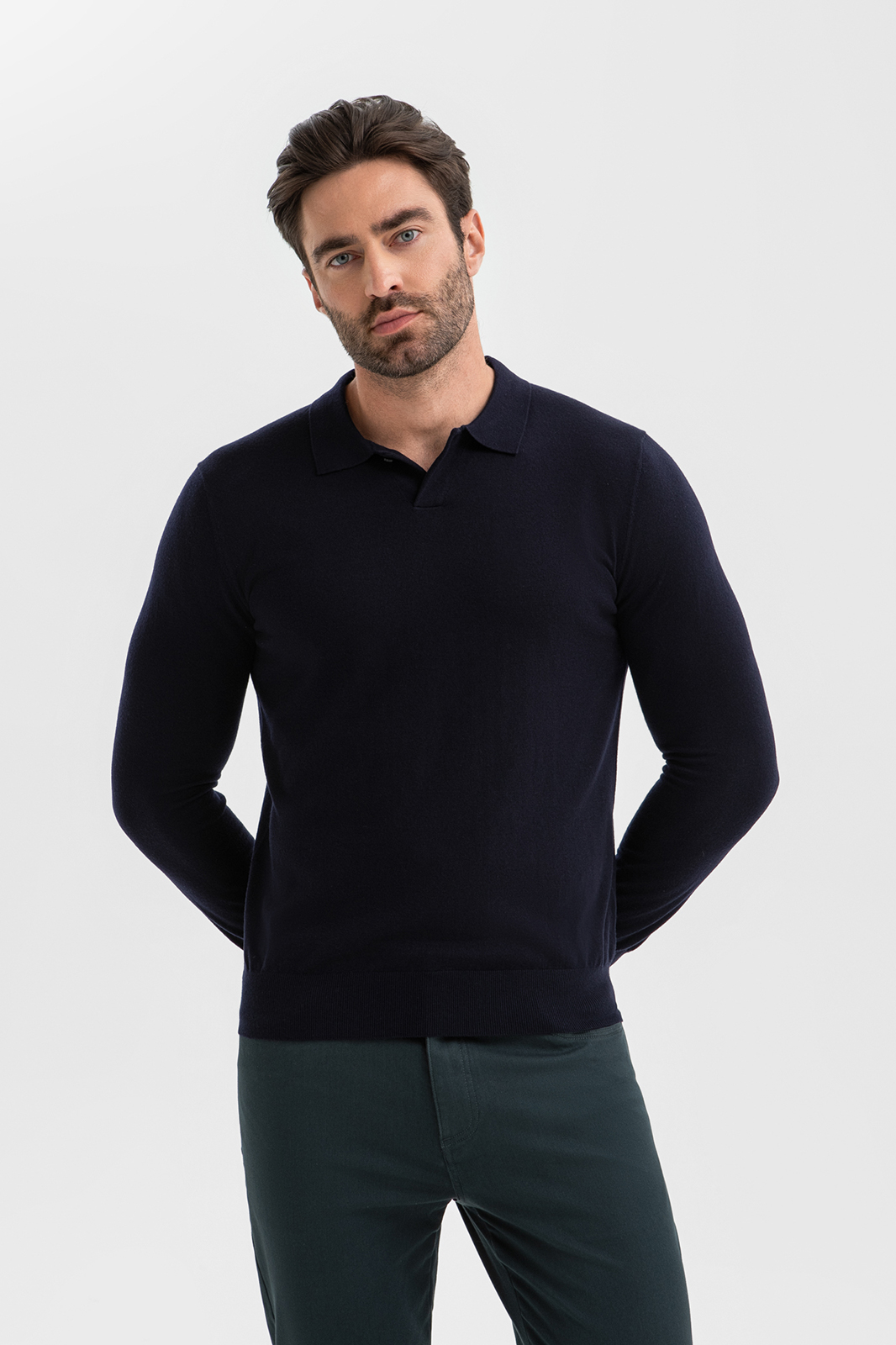 Джемпер поло из шерсти и кашемира