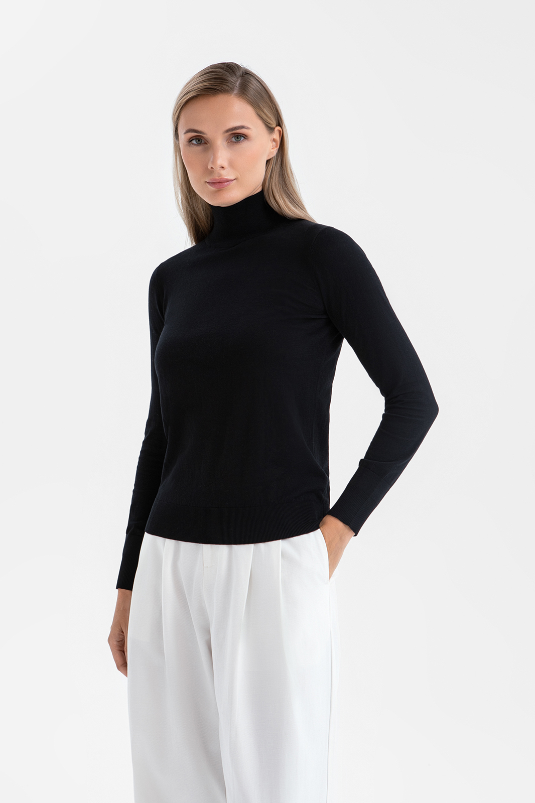 Водолазка из хлопка и шелка