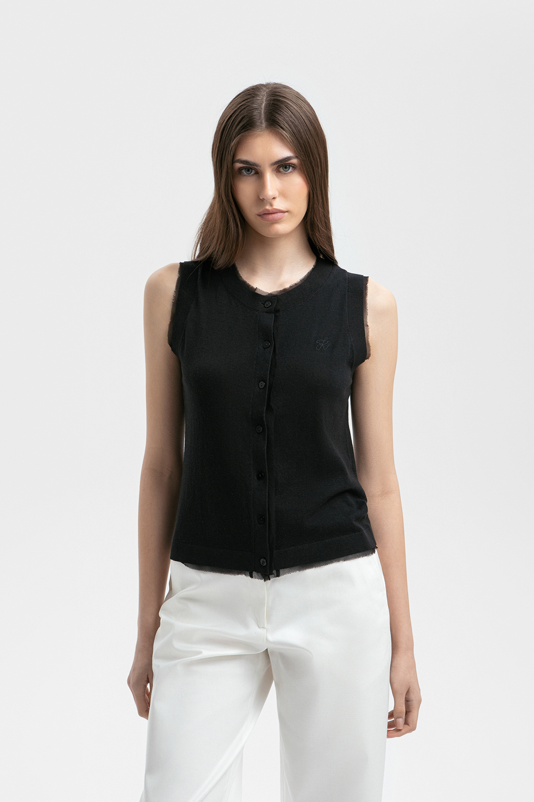 Блузка из хлопка и вискозы