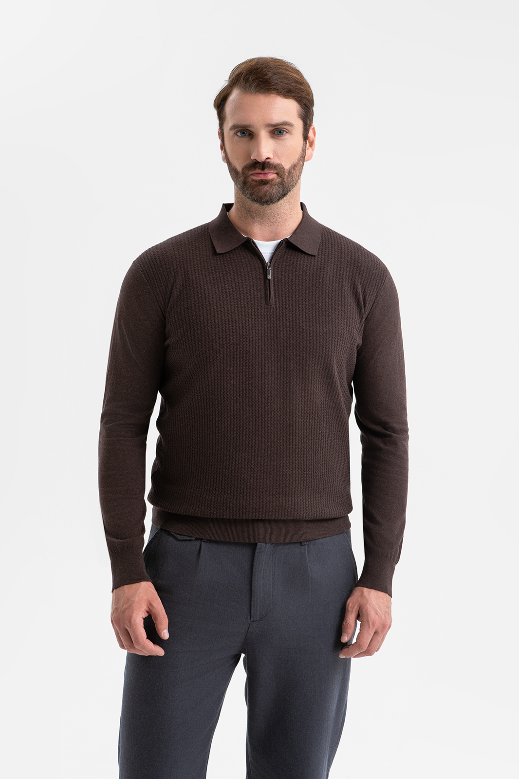 Джемпер поло из хлопка Пима