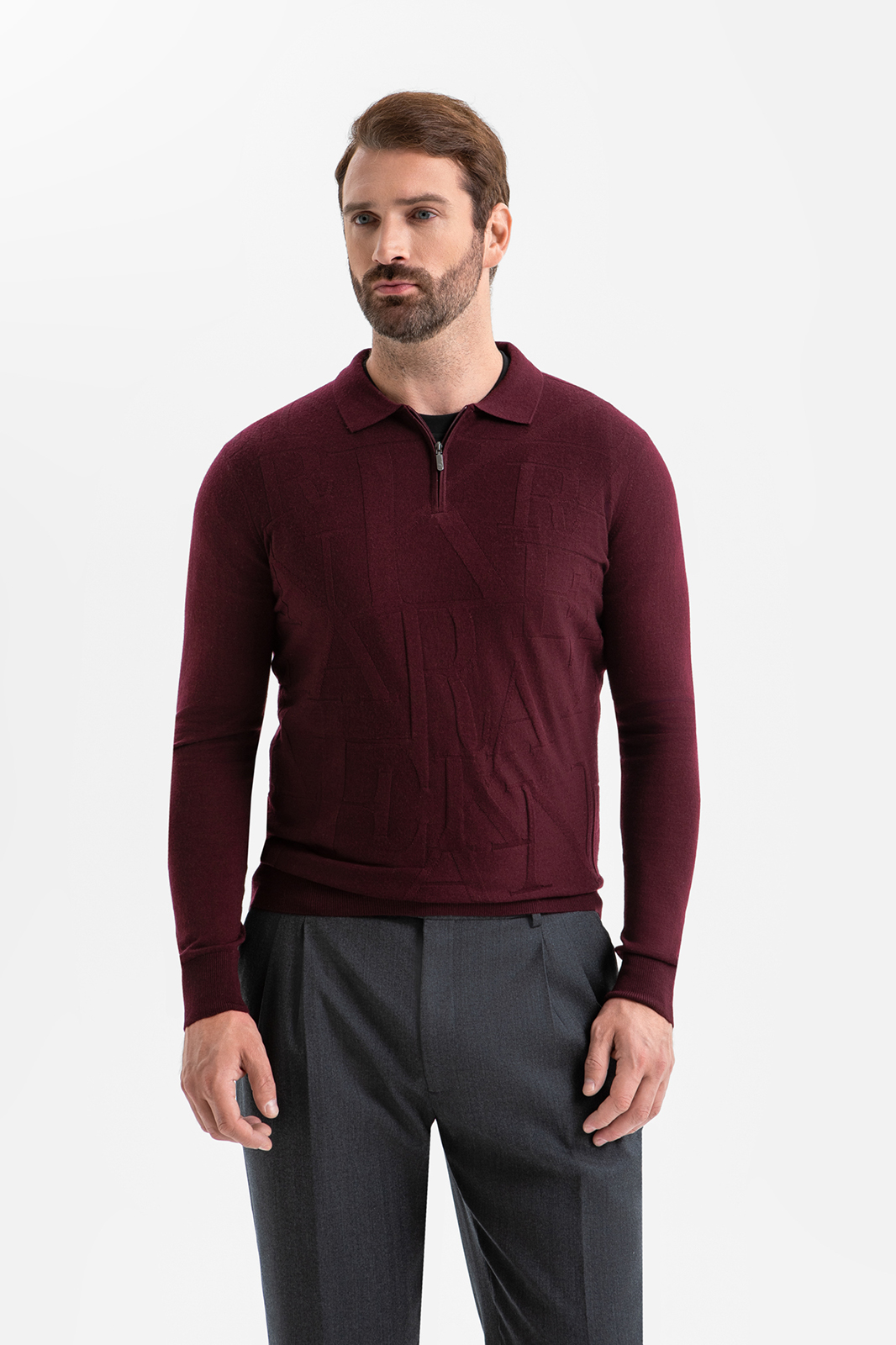 Джемпер поло из шерсти и шелка