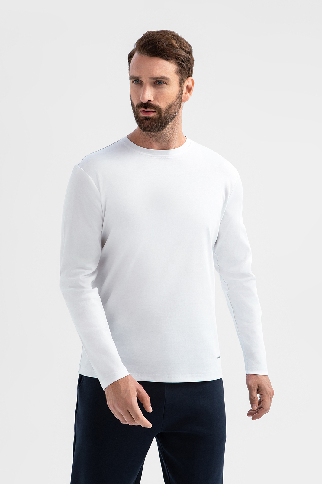 Лонгслив из мерсеризованного хлопка