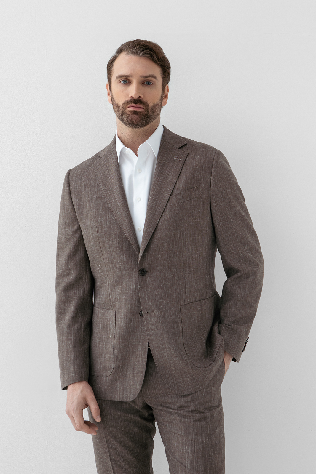 Пиджак из шерсти, льна и шелка с водоотталкивающей обработкой