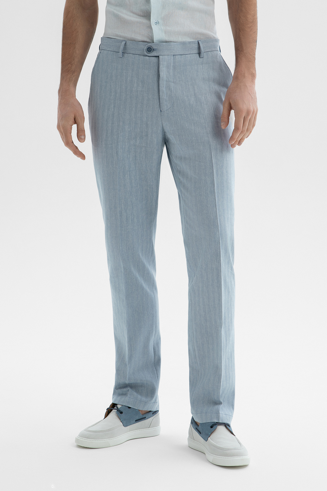 Брюки из хлопка, льна и вискозы