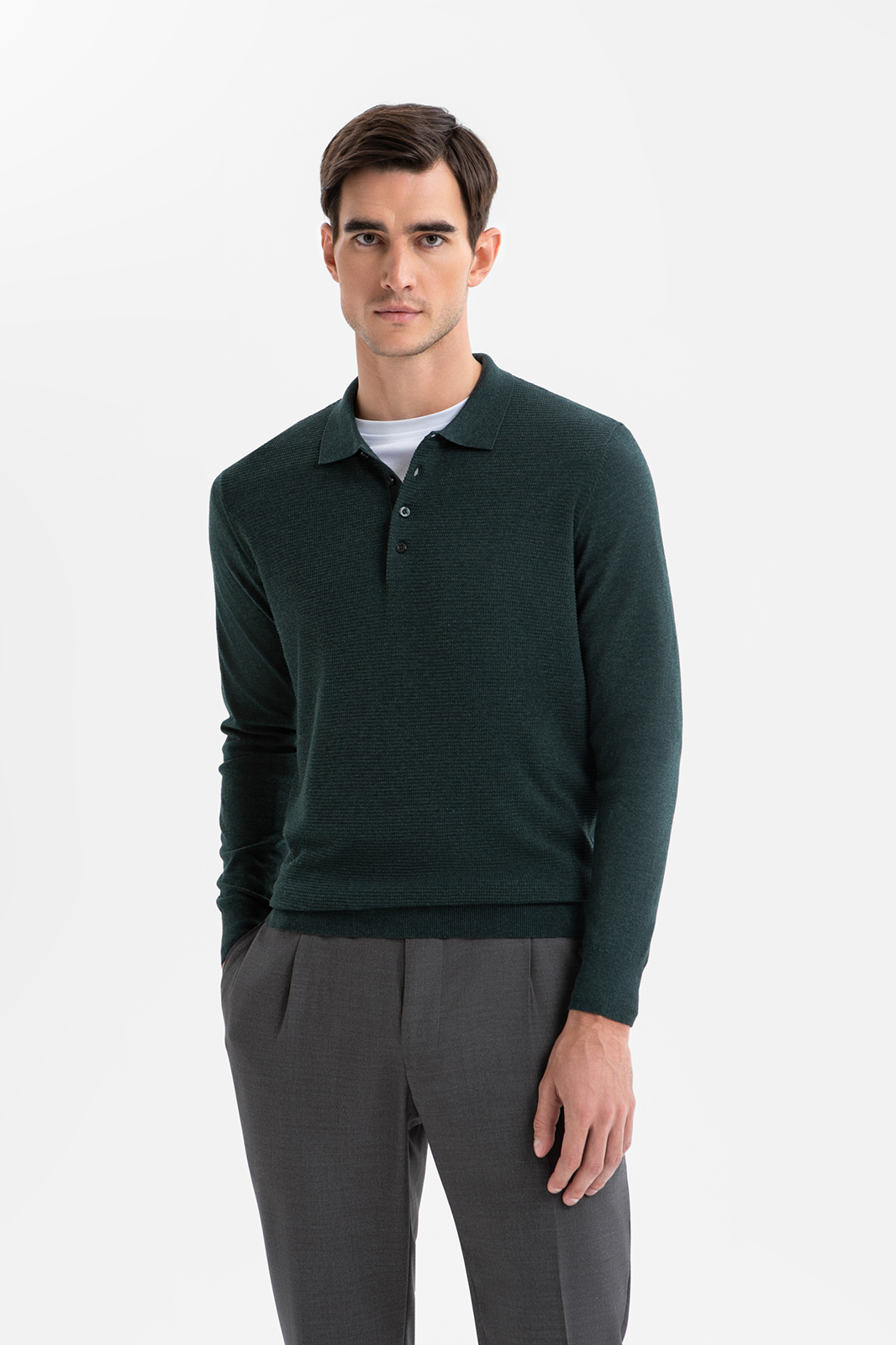 Джемпер поло из хлопка Пима