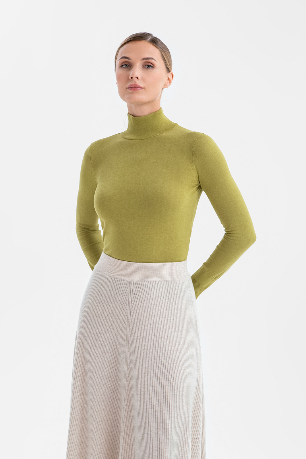 Водолазка из хлопка и шелка