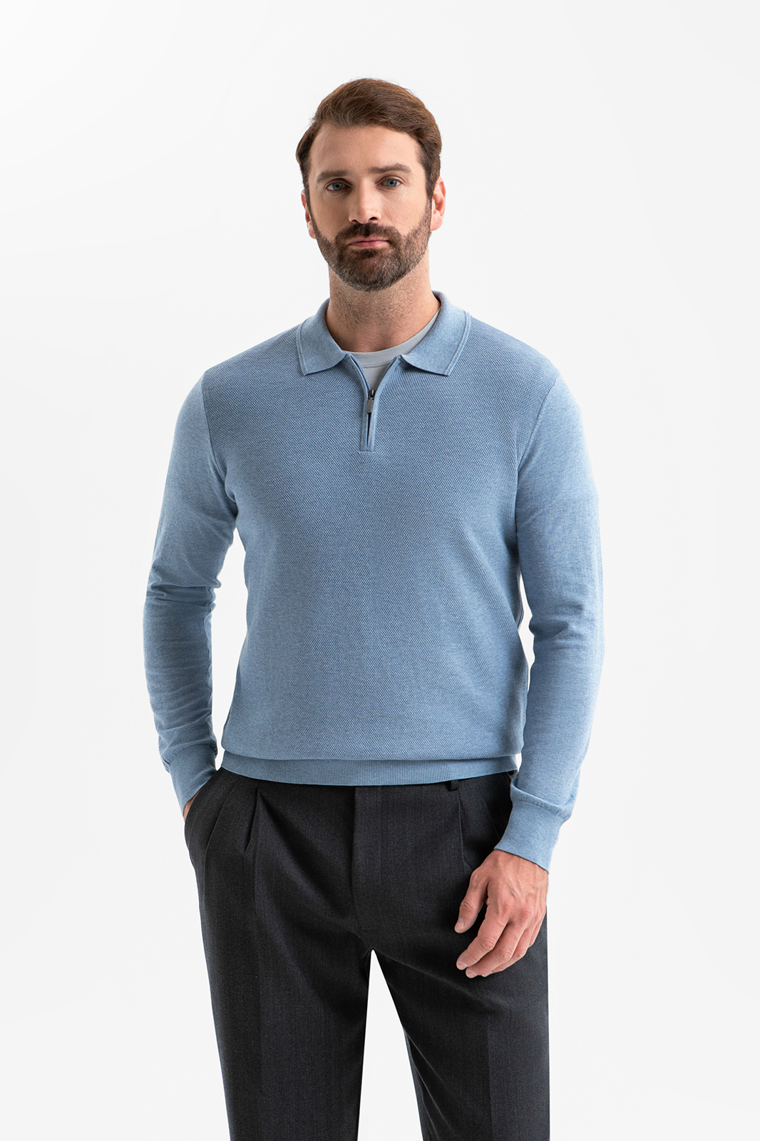 Джемпер поло из хлопка Пима