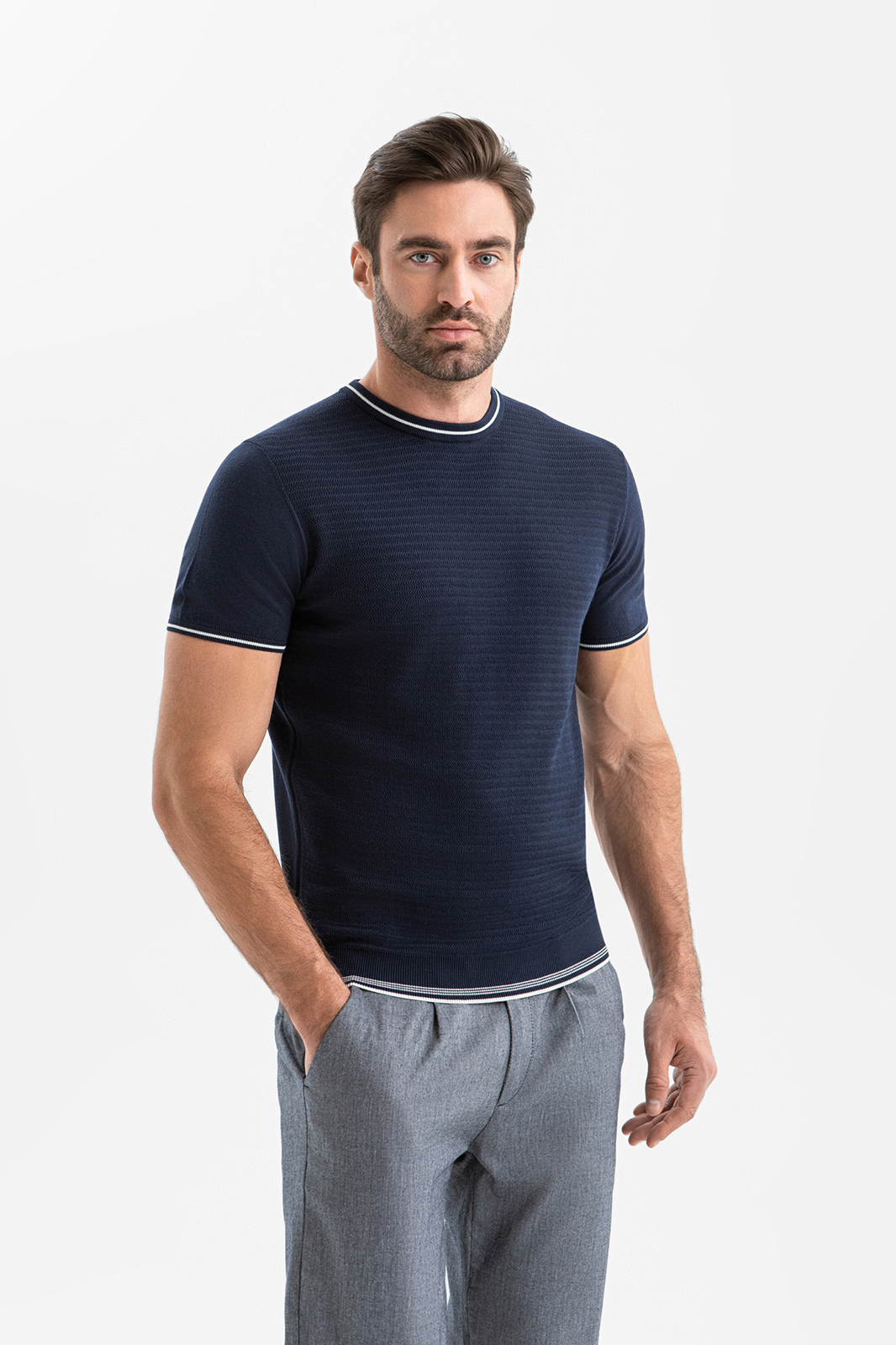 Джемпер из хлопка и льна