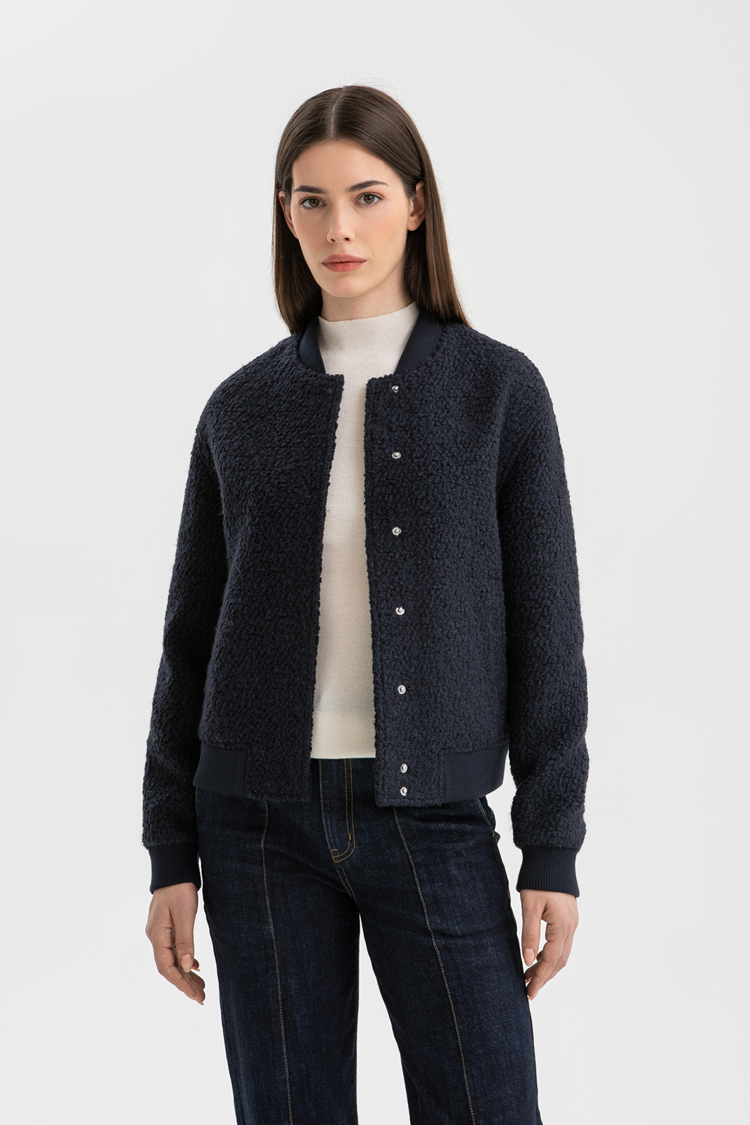 Бомбер из смесовой шерсти