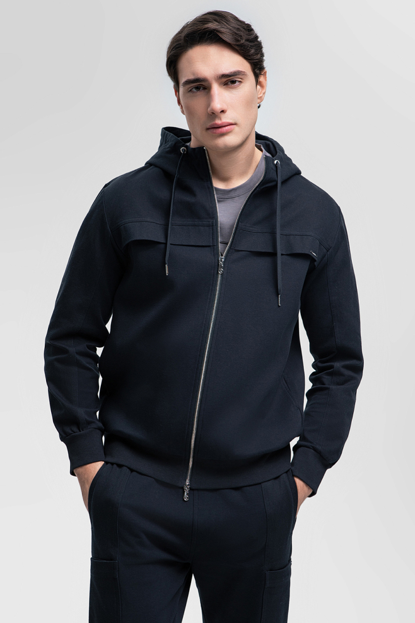 Синяя толстовка из хлопка