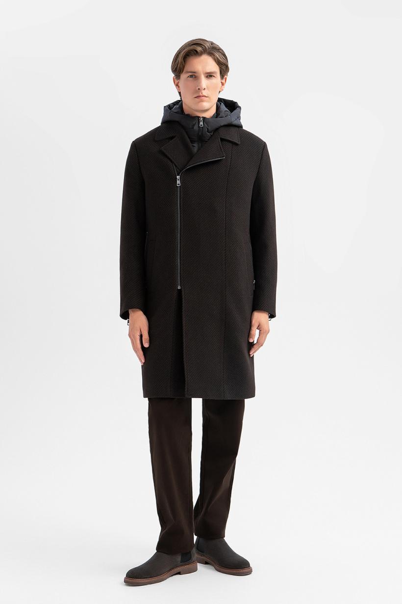 Пальто из смесовой шерсти с манишкой и утеплителем Пальто из смесовой шерсти с манишкой и утеплителем