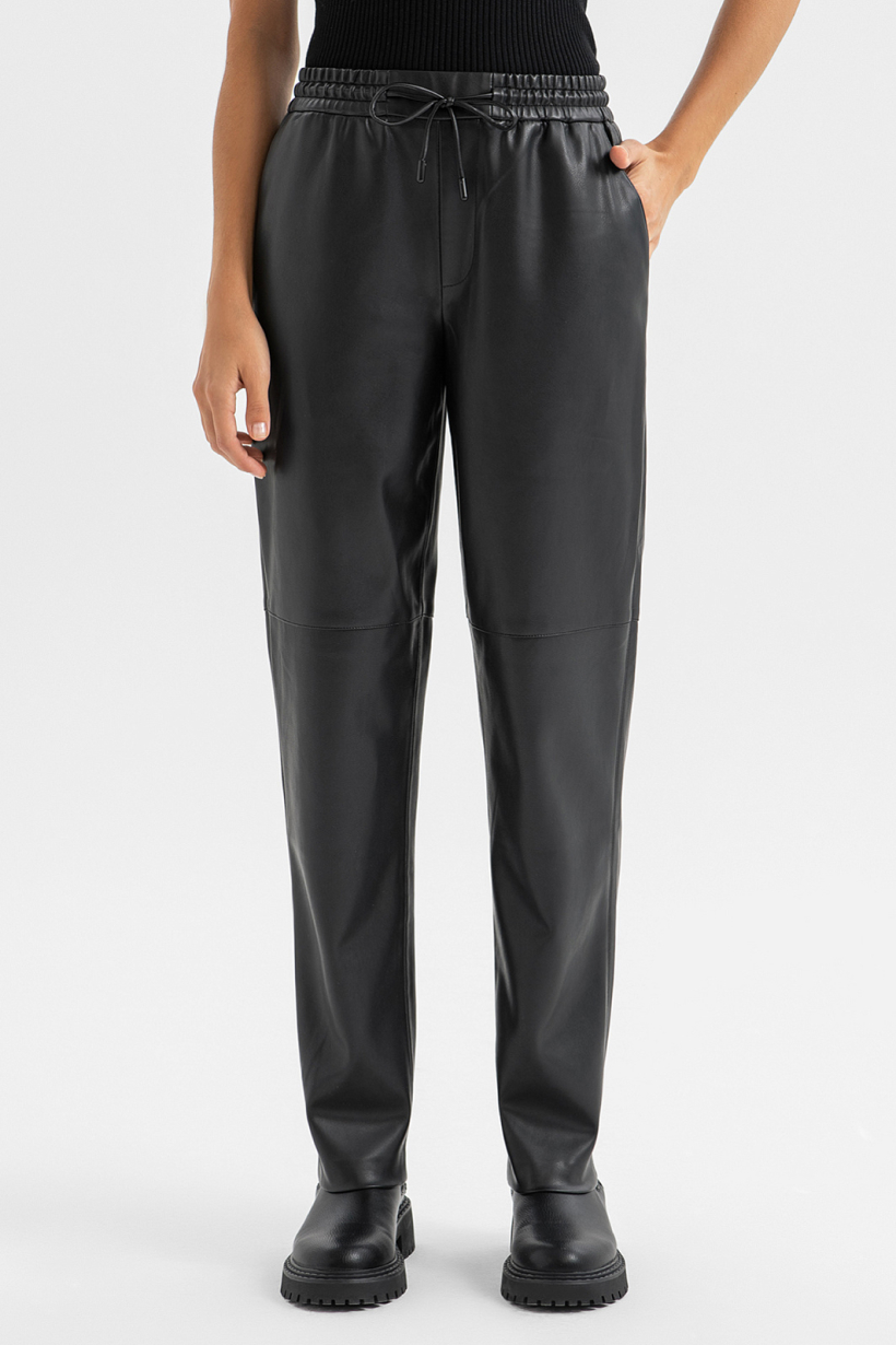 Черные брюки из экокожи Черные брюки из экокожи