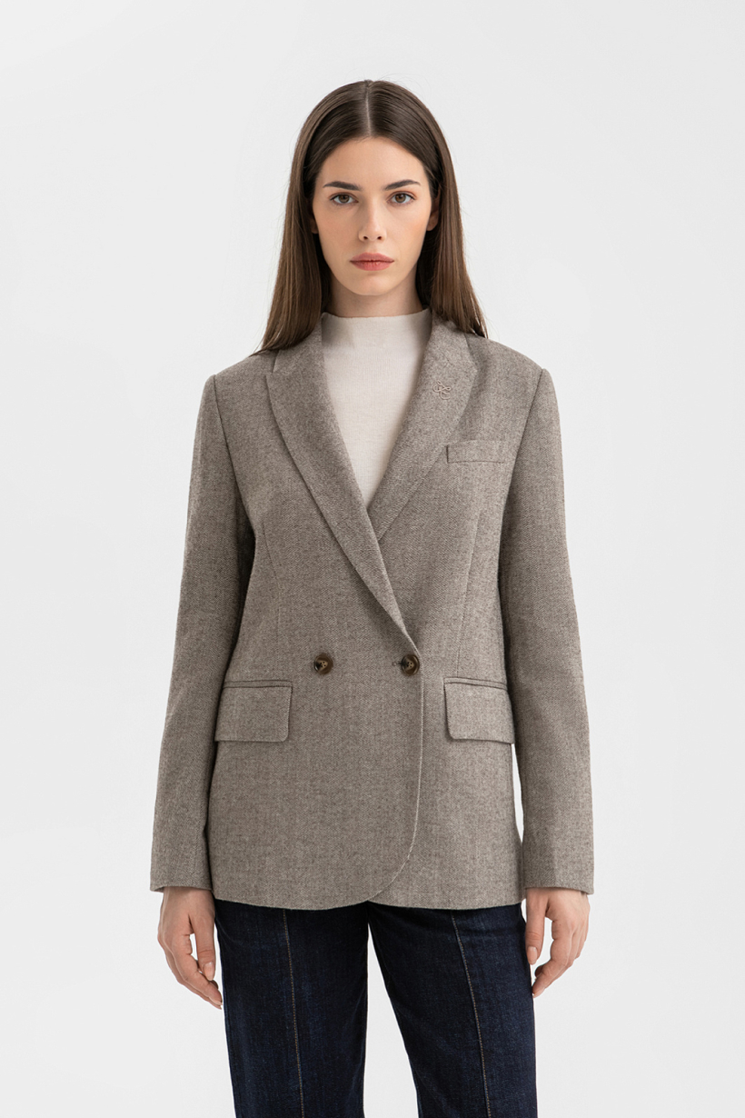 Пиджак из смесовой шерсти с узором шеврон
