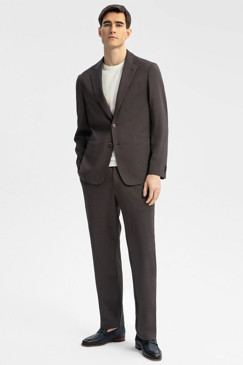 Коричневый костюм с брюками на кулиске Коричневый костюм с брюками на кулиске