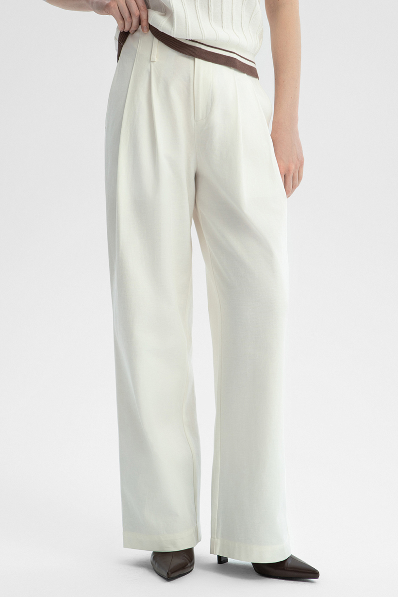 Брюки палаццо из тенсела и хлопка