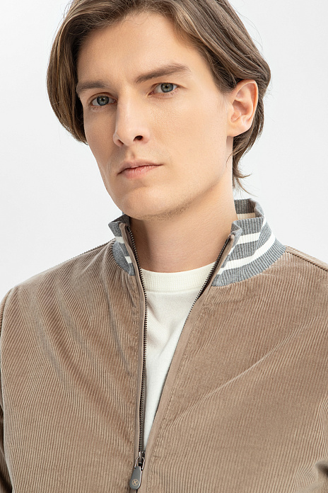 Бомбер Limited edition из вельвета Duca Visconti Di Modrone, цвет Бежевый