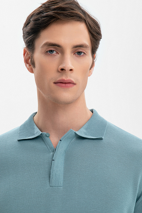 Поло Limited edition из шелка, цвет Бирюзовый