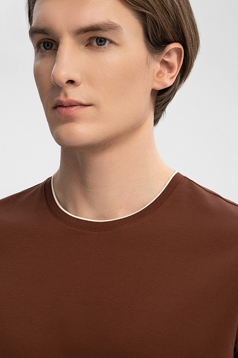 Футболка из мерсеризованного хлопка, цвет Коричневый