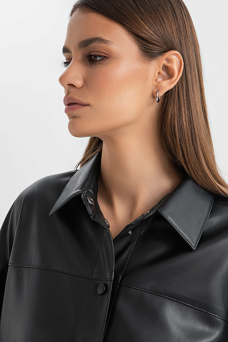 Рубашка из экокожи, цвет Черный