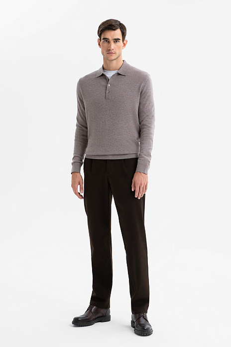 Брюки из хлопка, цвет Коричневый темный