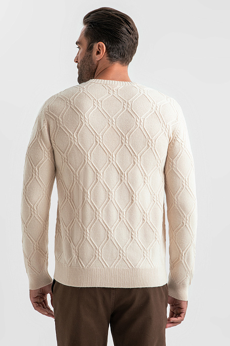 Джемпер из смесовой шерсти, бежевый цвет, цвет Бежевый светлый