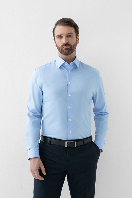 Сорочка из хлопка, легкая в уходе, цвет Голубой светлый