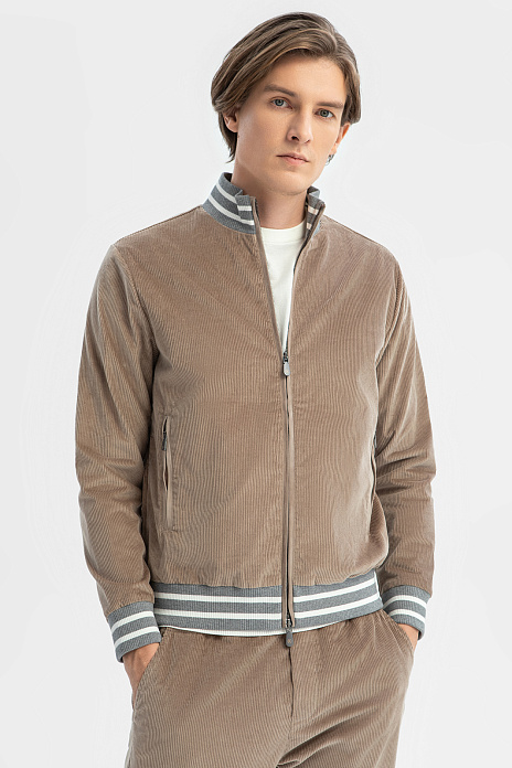 Бомбер Limited edition из вельвета Duca Visconti Di Modrone, цвет Бежевый