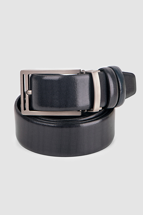 Ремень из натуральной кожи укорачиваемый, цвет Черный