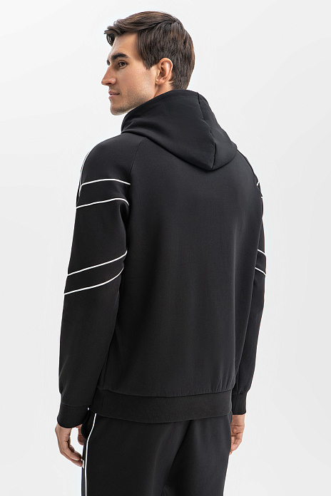 Толстовка из хлопка с капюшоном, цвет Черный