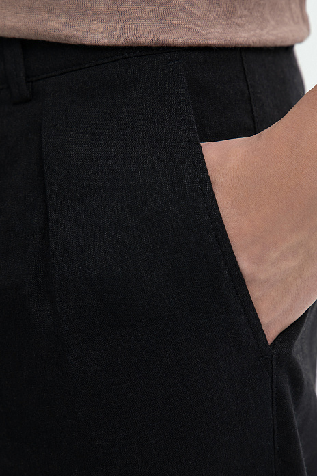 Брюки Limited edition изо льна и шерсти, цвет Черный