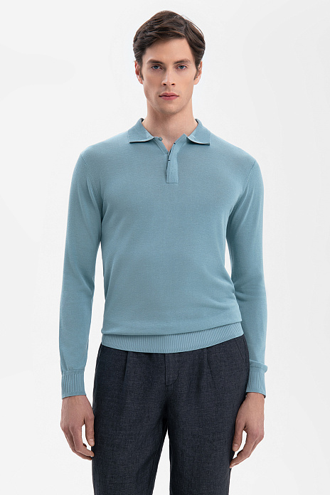 Поло Limited edition из шелка, цвет Бирюзовый