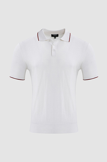 Поло из хлопка, шелка и льна