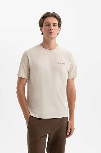 Футболка из хлопка с принтом на спине