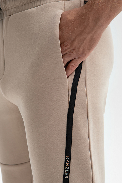 Брюки спортивные из хлопка, цвет Бежевый