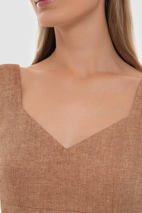 Топ изо льна, цвет Коричневый светлый