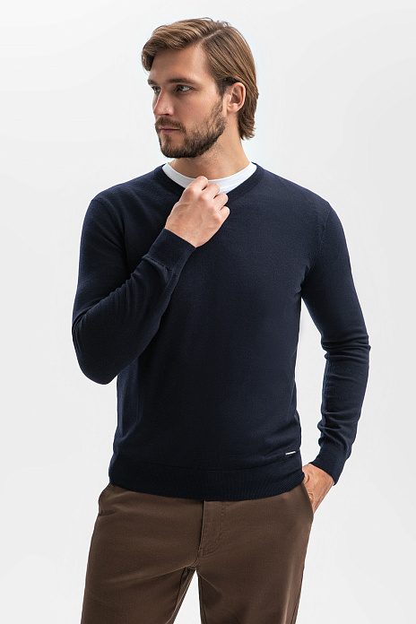 Джемпер из шерсти и кашемира, цвет Синий темный