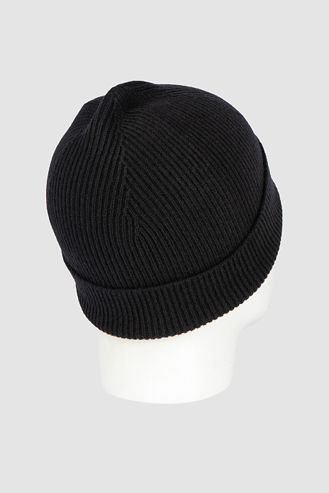 Черная шапка из шерсти и кашемира, цвет Черный