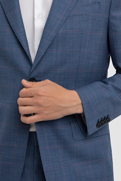 Пиджак из шерсти с водоотталкивающей обработкой, устойчивый к загрязнениям, цвет Синий темный