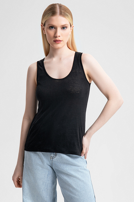 Майка изо льна, цвет Черный