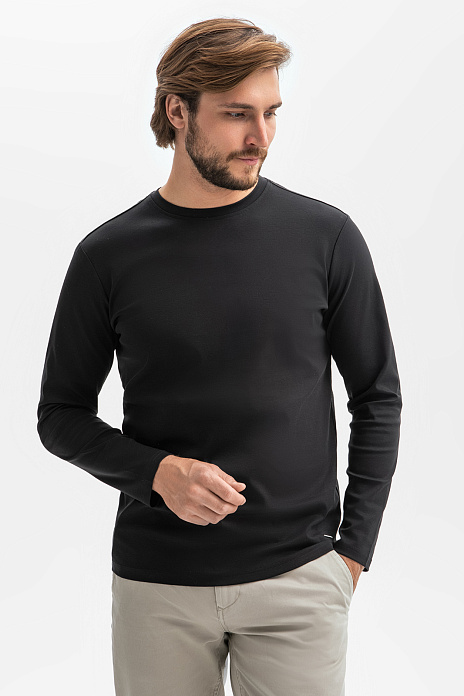 Лонгслив из хлопка, цвет Черный