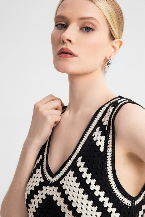 Платье фактурной вязки, цвет Черный