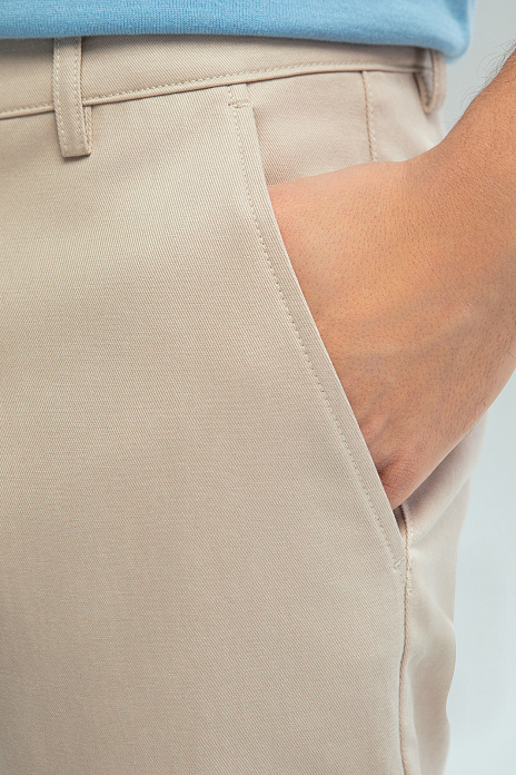 Бермуды из хлопка и тенсела, цвет Бежевый