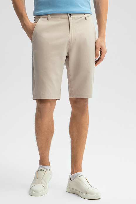 Бермуды из хлопка и тенсела, цвет Бежевый