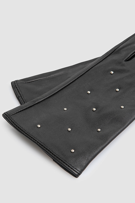 Перчатки из натуральной кожи, цвет Черный