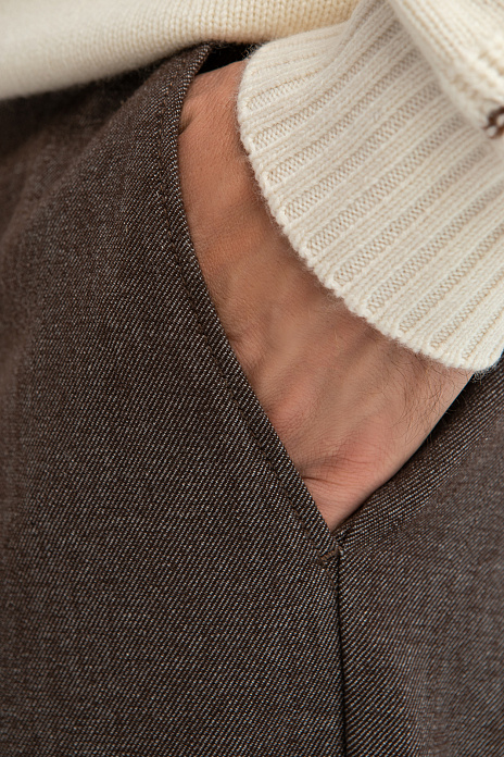 Брюки Limited edition из хлопка и шерсти, цвет Коричневый