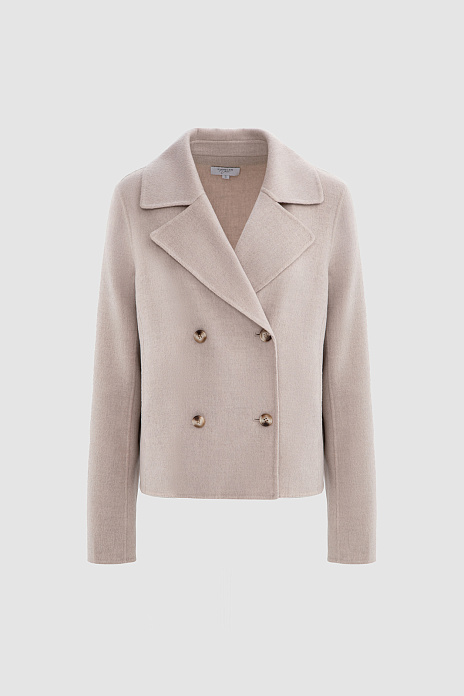 Полупальто-жакет из смесовой шерсти, цвет Бежевый