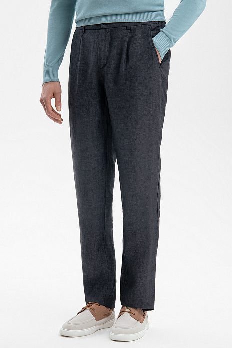 Брюки Limited edition изо льна, цвет Черный